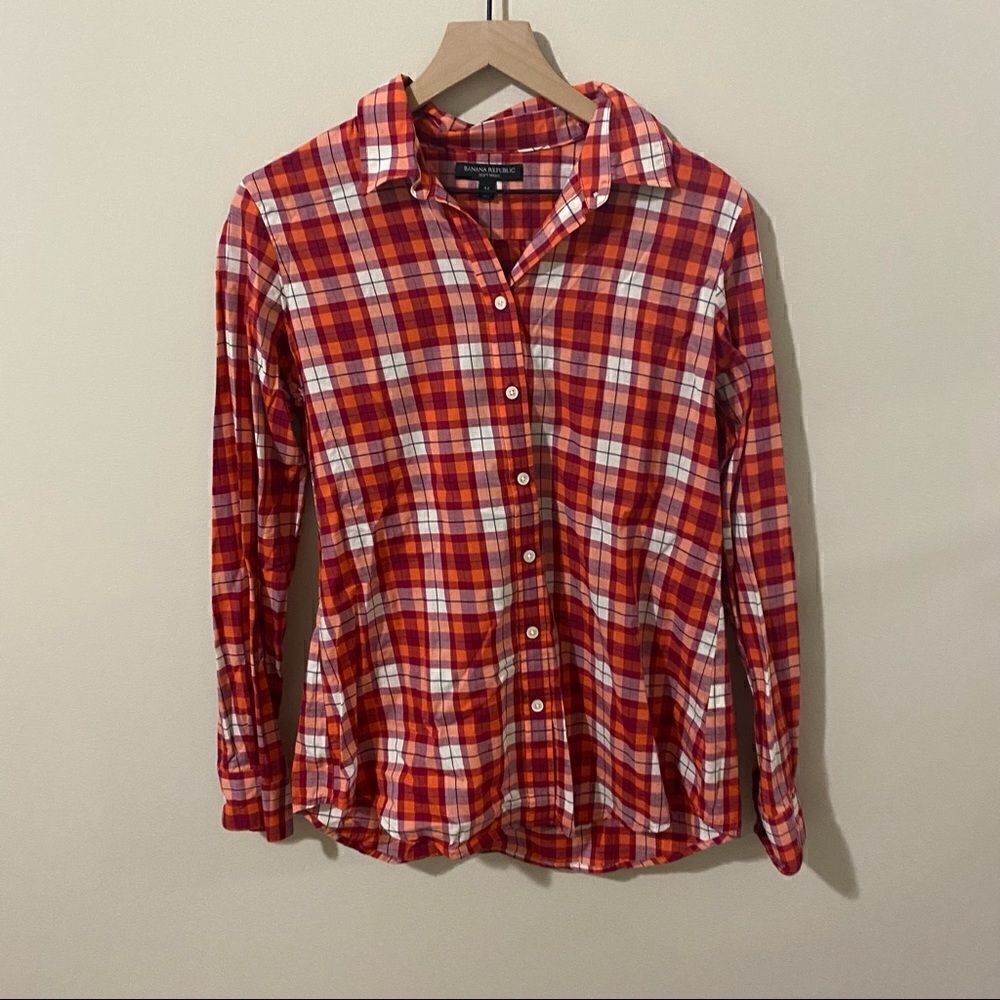 Banana Republic Soft Wash Plaid Button Down Medium